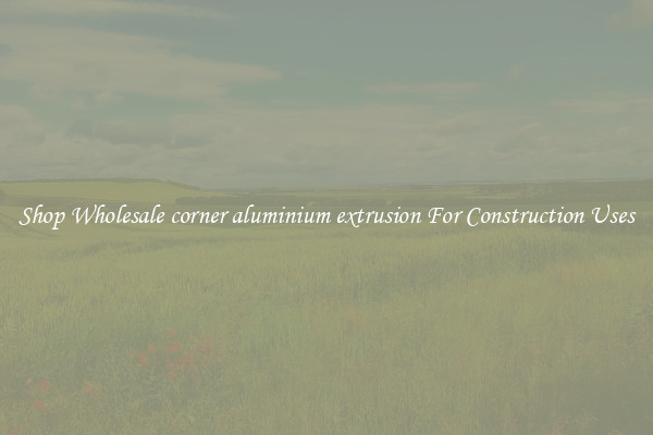 Shop Wholesale corner aluminium extrusion For Construction Uses