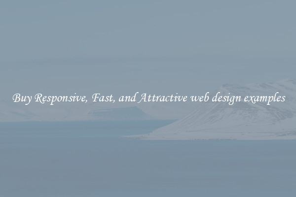 Buy Responsive, Fast, and Attractive web design examples