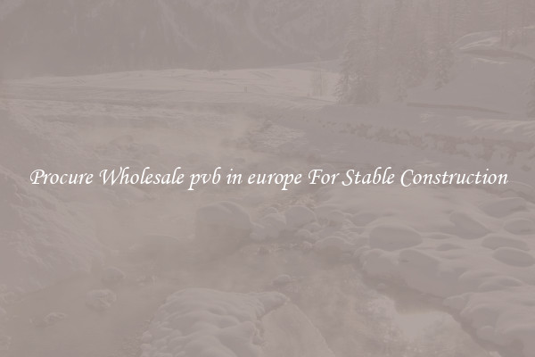 Procure Wholesale pvb in europe For Stable Construction