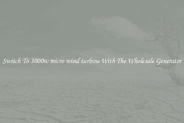 Switch To 3000w micro wind turbine With The Wholesale Generator