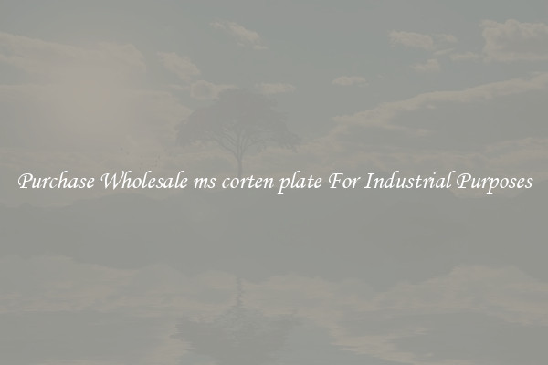 Purchase Wholesale ms corten plate For Industrial Purposes