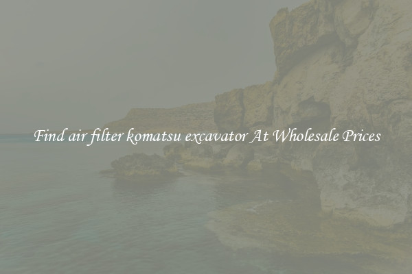 Find air filter komatsu excavator At Wholesale Prices