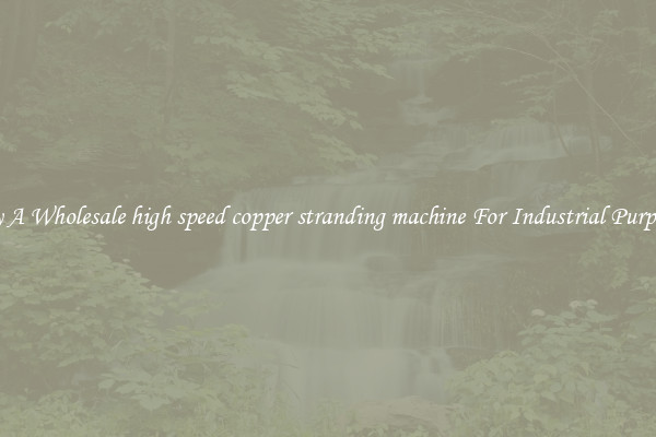 Buy A Wholesale high speed copper stranding machine For Industrial Purposes