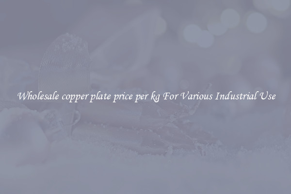 Wholesale copper plate price per kg For Various Industrial Use